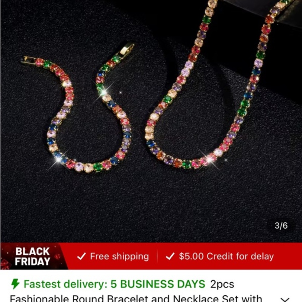 Multicolor Bracelet and Necklace Set